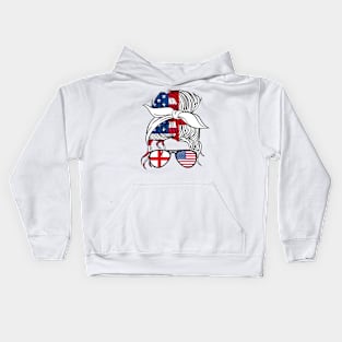 Half American Half English Girl USA England Flag Women's Kids Hoodie